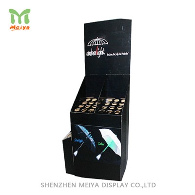 custom design umbrella cardboard display supermarket floor stand