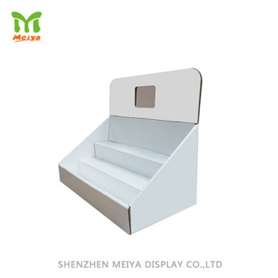 3- Tier Customized White Corrugated Counter Display