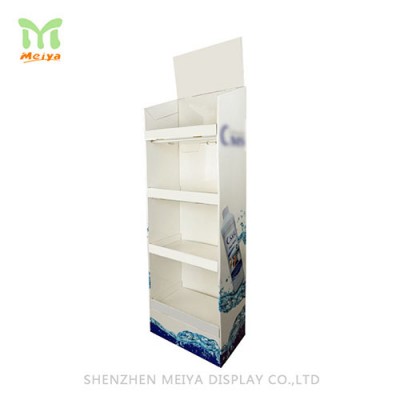 Custom Cardboard 4 shelves Floor Display Stand For Skin Care Products