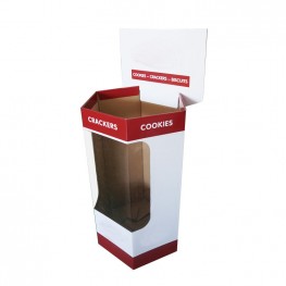 Front Window Hexagonal Cardboard Dump Bin for Grocery Retailing
