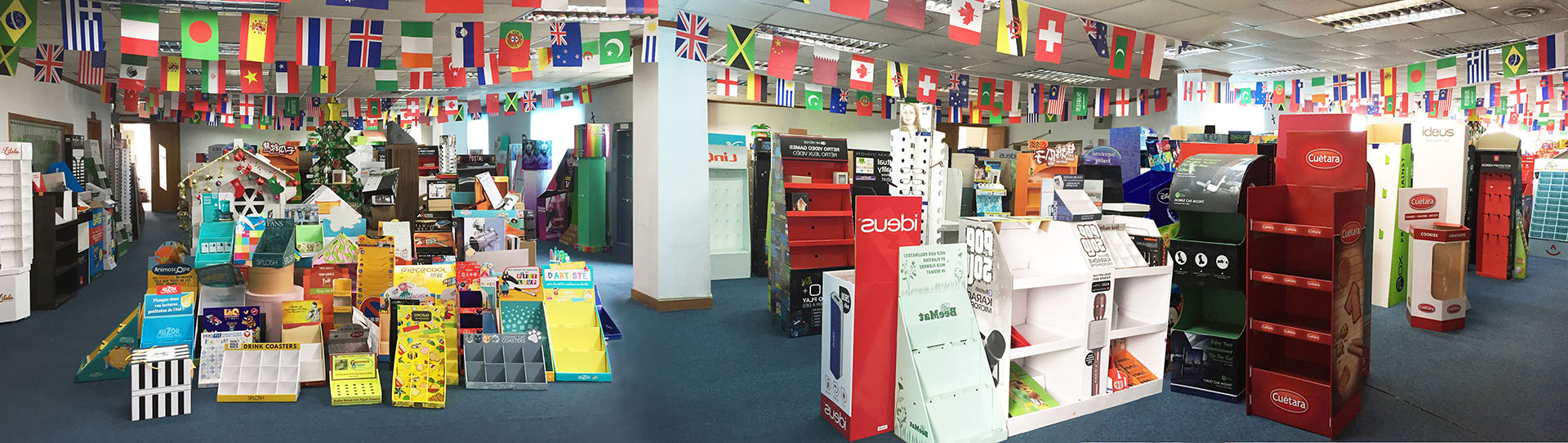 Retail store interior featuring custom cardboard displays manufactured by Meiya Display
