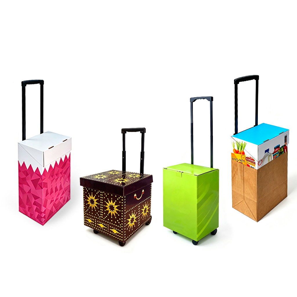 Cardboard Trolley Wheeled Corrugated Dump Bin Retail Display Box Cardboard Trolley Wheeled Corrugated Dump Bin Retail Display Box