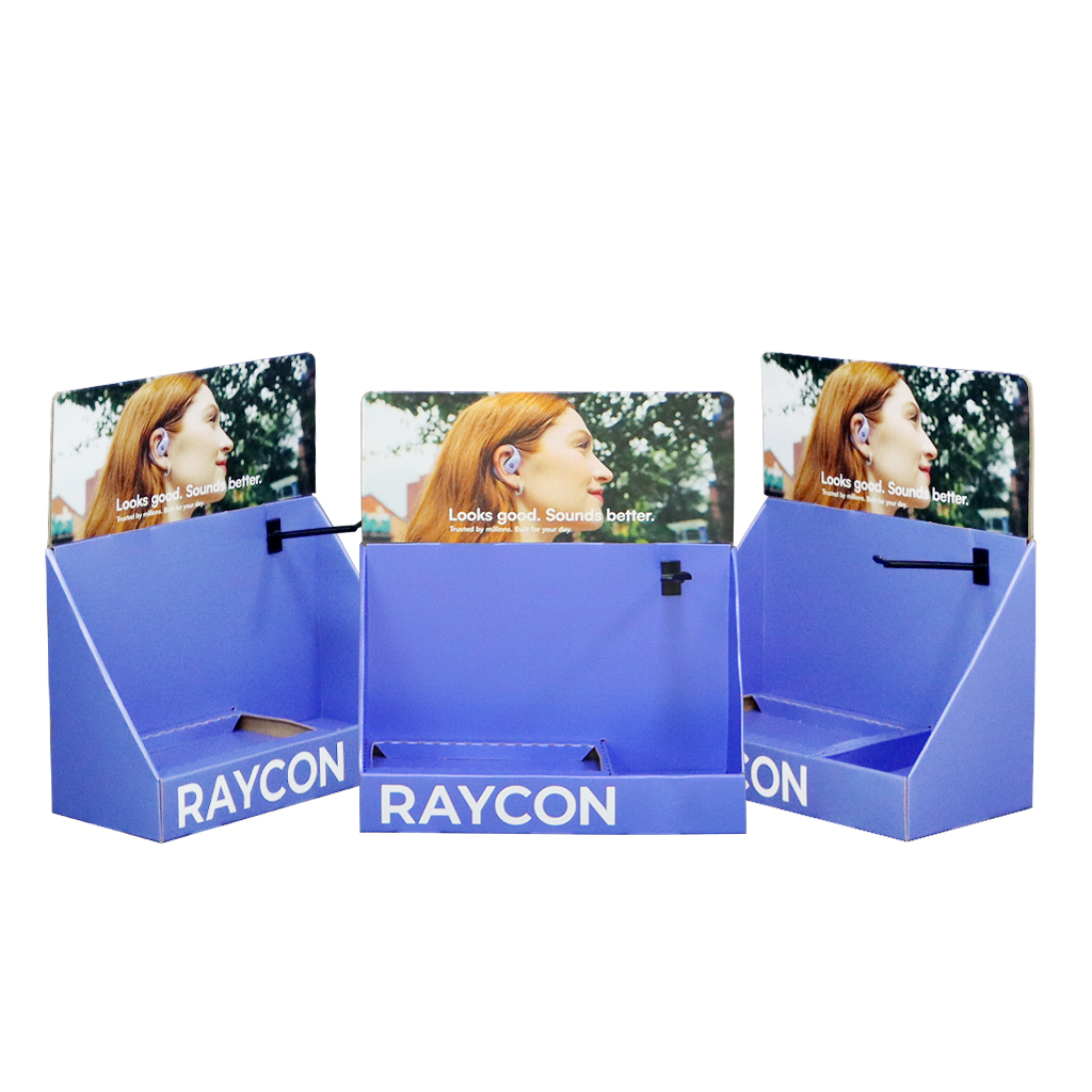 Custom Cardboard Wireless Earbuds Counter Display Stand Custom Cardboard Wireless Earbuds Counter Display Stand