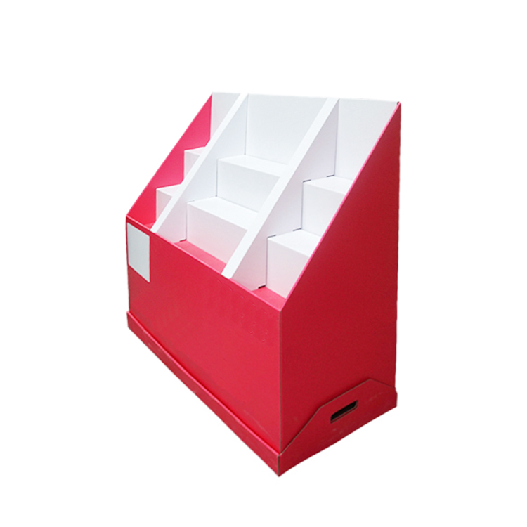 Red corrugated cardboard pallet display counter box for supermarket retail promotion