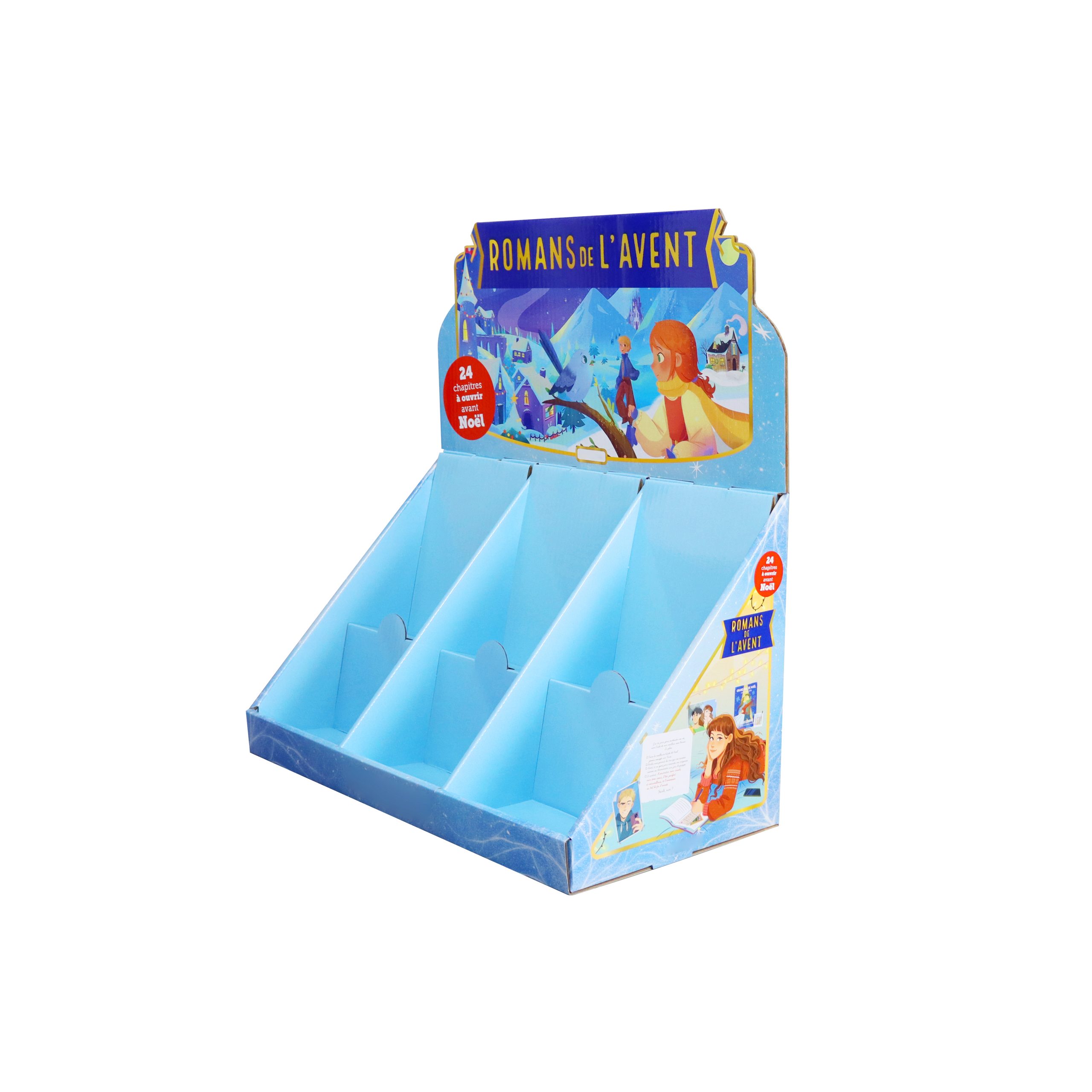 Multi compartment book display for retail counters