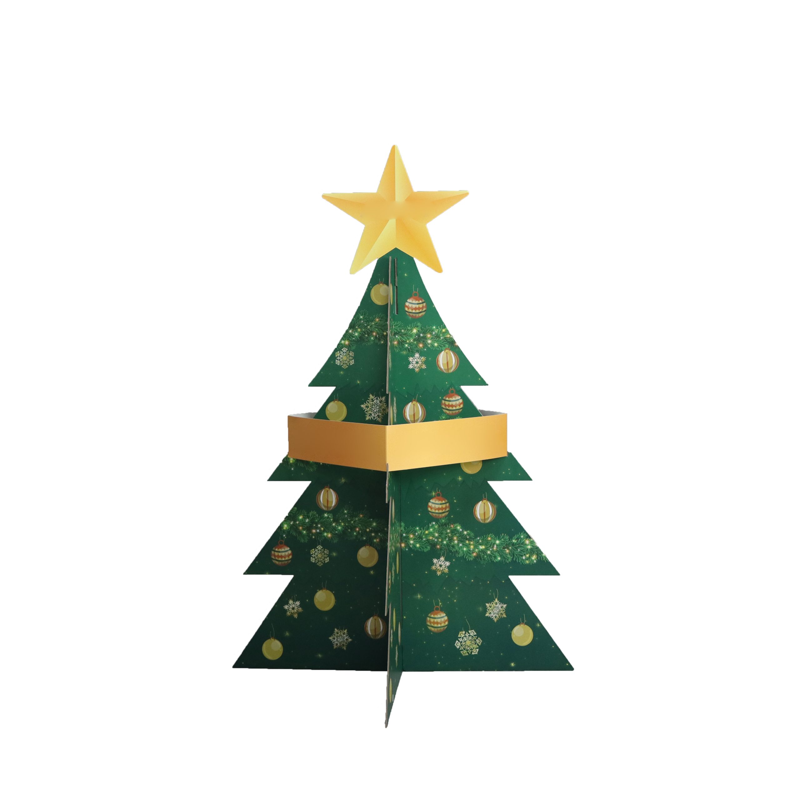 Custom Christmas Tree Shaped Cardboard Floor Display Stand