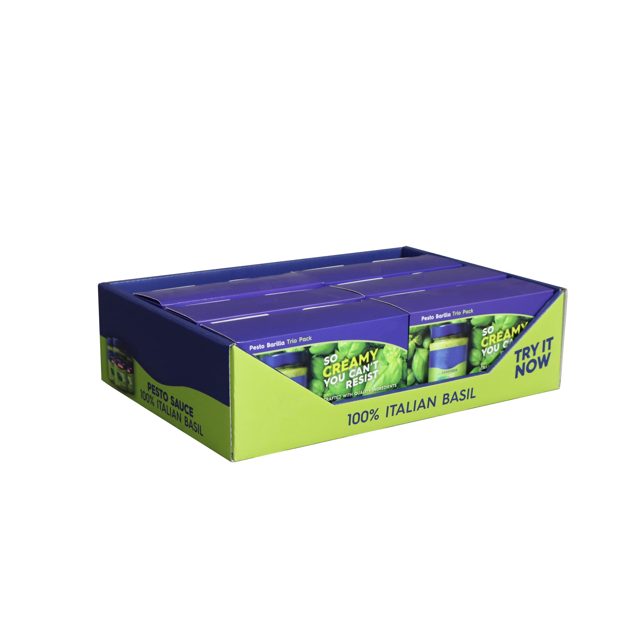 Custom printed food display tray for supermarket shelves