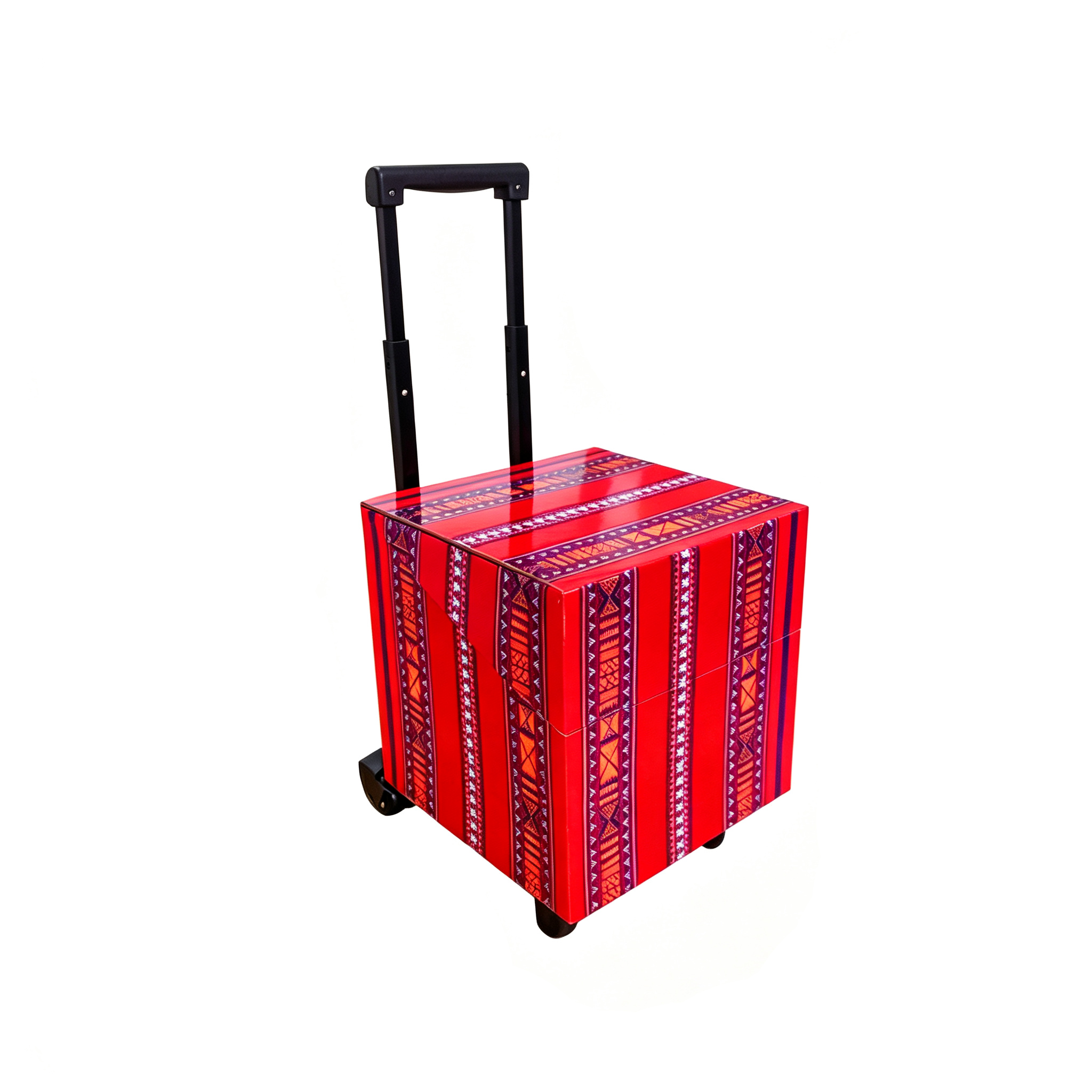 Custom printed corrugated cardboard pull handle retail display stand