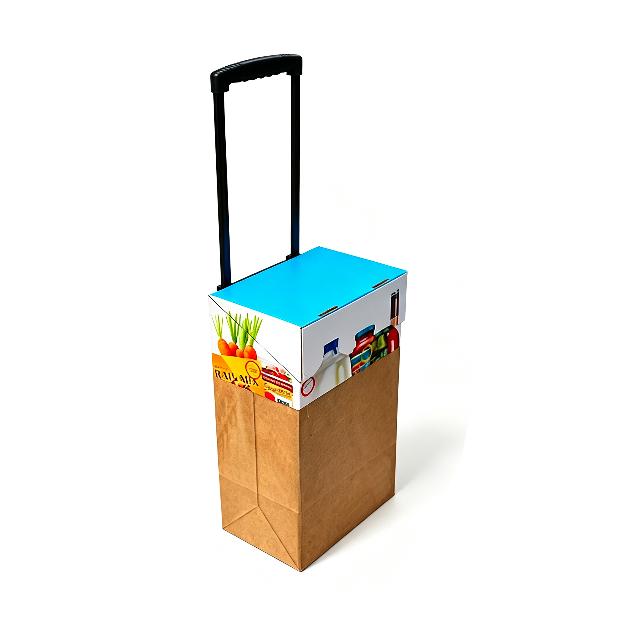 Custom printed corrugated cardboard pull handle retail display stand